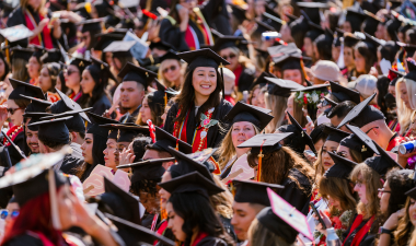 grads at commencement ceremony