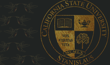 University Seal with hummingbirds in the background