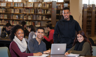 Students in the library