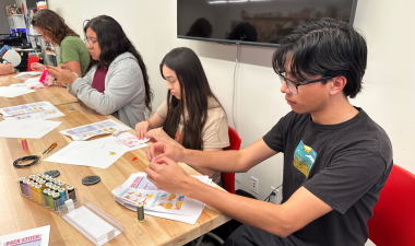 Students sewing at the Fab Lab