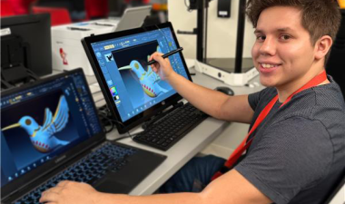 Student working on a computer.