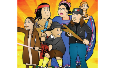 Cartoon Drawing of Chicana/o theater group