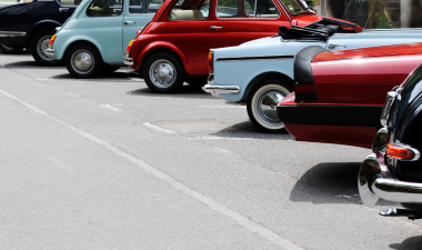 Cars parked in a row