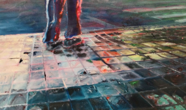 Night crossing 14x20in oil paint on canvas 2025