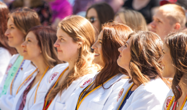 Health career students at graduation
