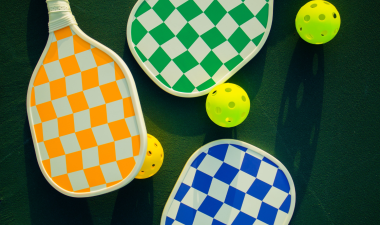 Pickleball paddles and balls