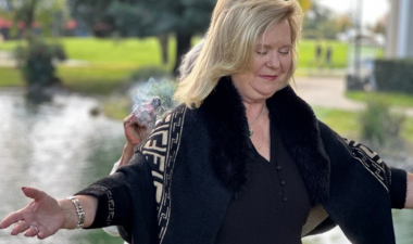 Dr. Britt at the smudging ceremony