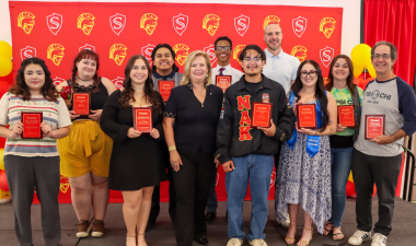 Group photo of the recipients of the Student Leadership Awards