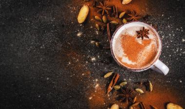 Mug of chai with spices