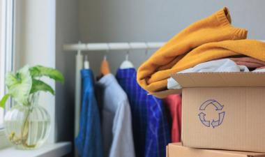 Box of donation clothing