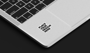 sticker on laptop