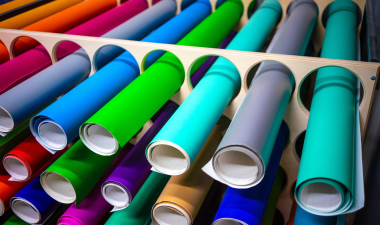 Rolls of vinyl material