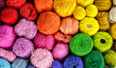 Colorful bundles of yarn