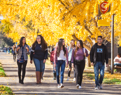 Students on campus.