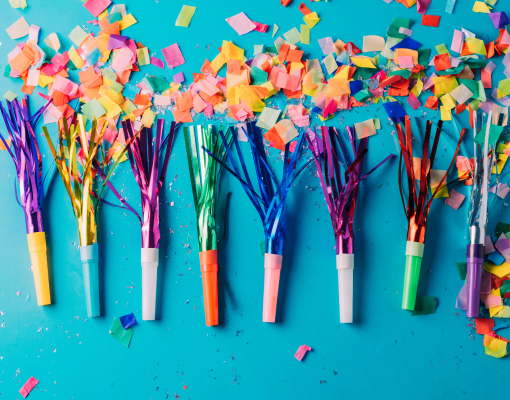 Confetti and party blowers