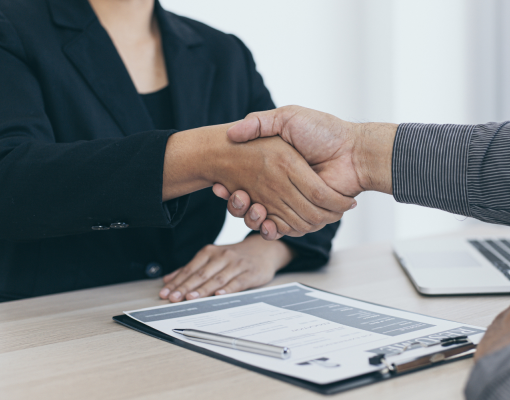 Two people shaking hands