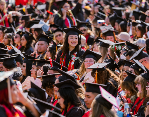 grads at commencement ceremony