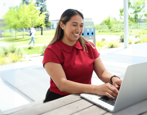 Person typing on computer