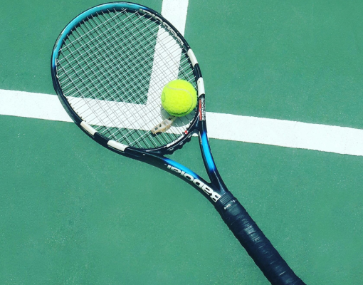 Tennis racket and ball