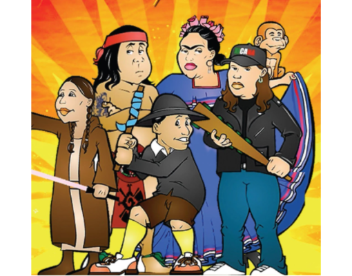 Cartoon Drawing of Chicana/o theater group
