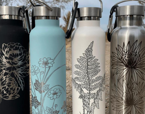 Laser engraving water bottles