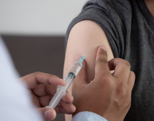 A person getting a vaccine