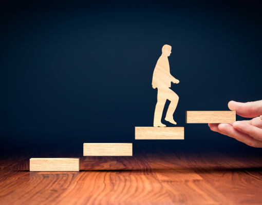 Someone climbing stairs