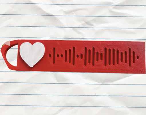 Spotify Code laser engraved on wooden keychain