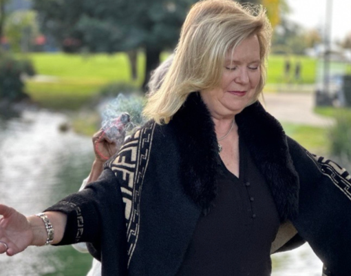 Dr. Britt at the smudging ceremony