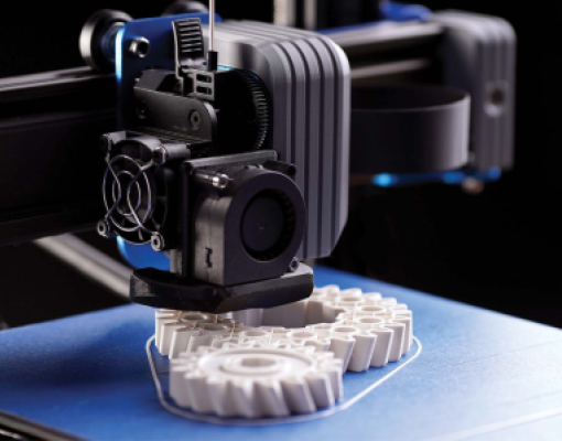 A 3D printer at work