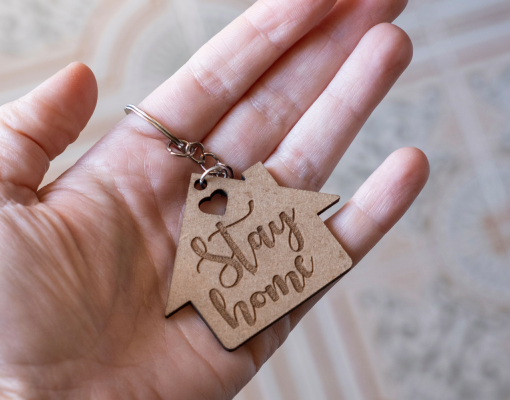 Laser engraved keychain