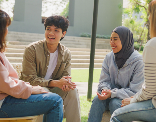 Small group of people talking