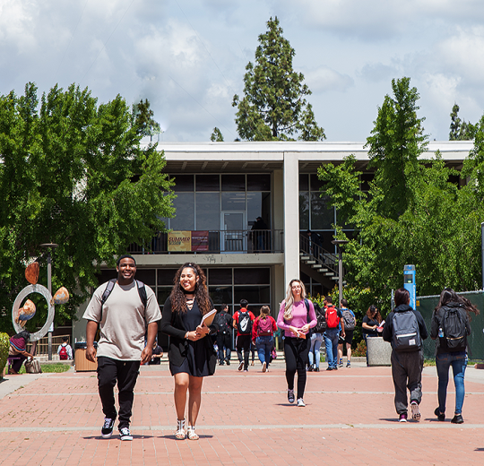 students walking in Quad