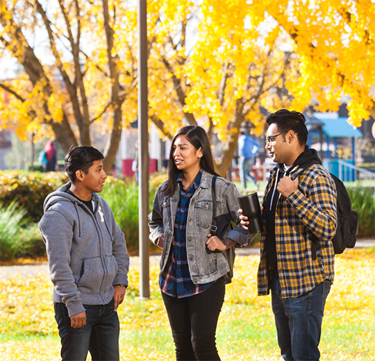 students on campus