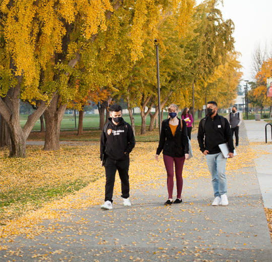 students on campus