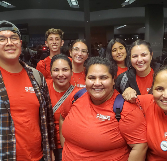 A group of Stan State students and faculty member Ana York pose for a photo in Washington D.C.