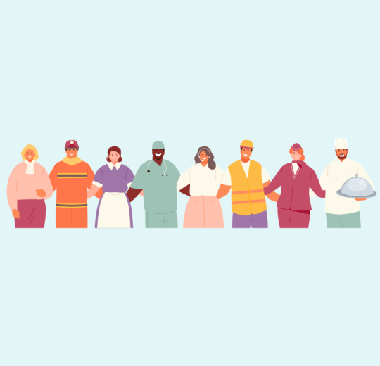 Group of people of different occupations