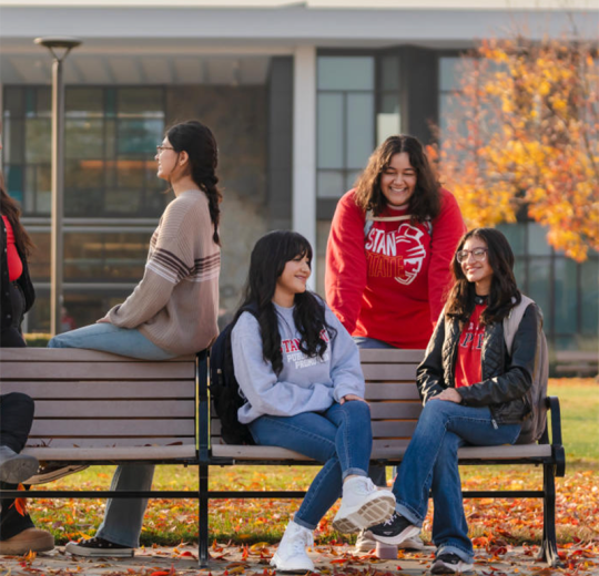 students on campus