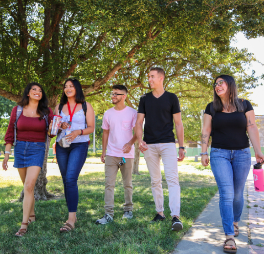 Students walking on campus