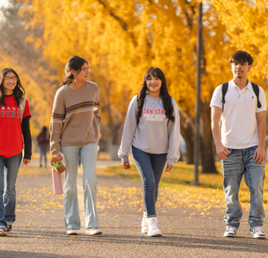 Students walking on campus