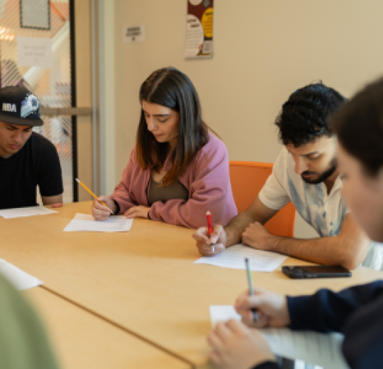Students participating in a class activity