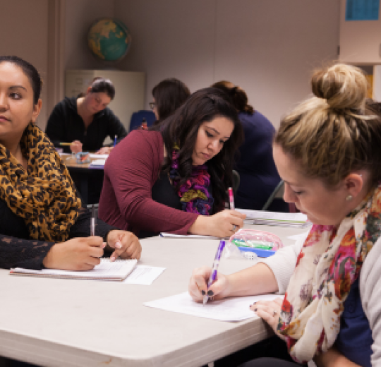 Students taking notes
