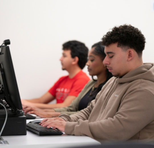 Students at a computer lab