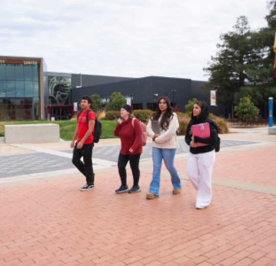 Students walking outside