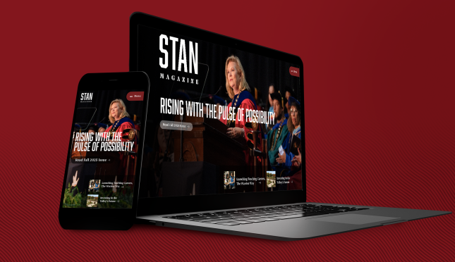 mock of STAN Magazine first digital issue on laptop and iPhone