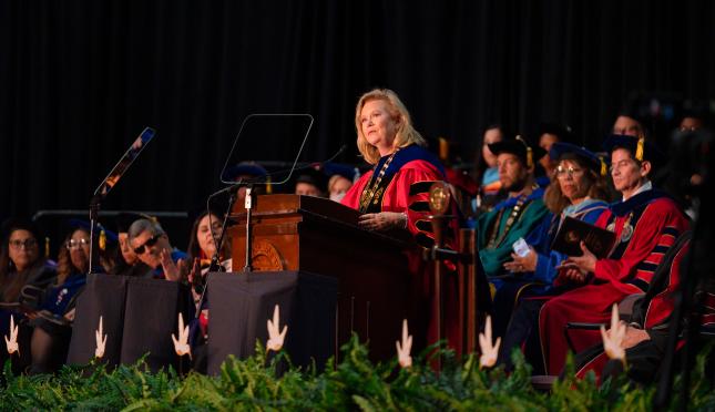 President Britt Rios-Ellis at her Investiture ceremony