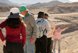 Professor McNally with students in Death Valley