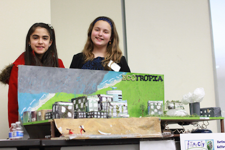 Middle school students at the Future Cities competition held at CSU Stanislaus.