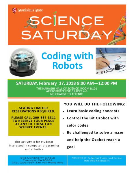 Science Saturday; coding with robots
