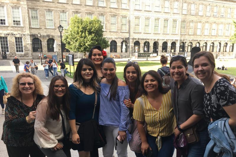 Education Counselor graduate students and Dr. Whitehead pose in Dublin, Ireland.